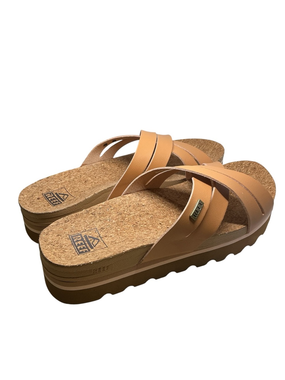 Reef Women's Tan Cork Footbed Crisscross Sandals - Picture 3 of 9